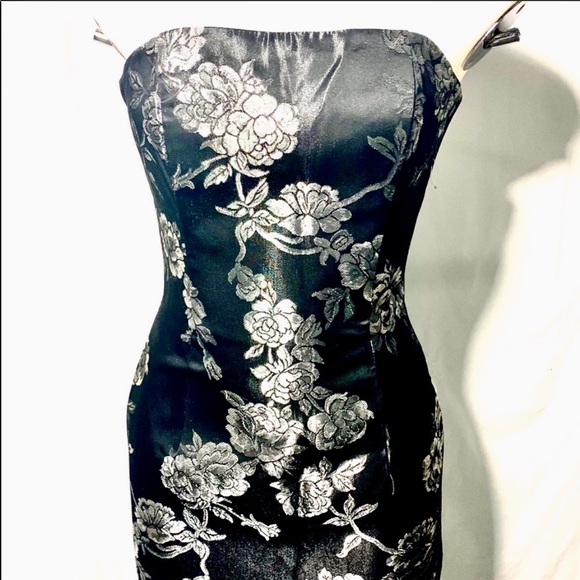 Jessica McClintock Dresses & Skirts - Jessica McClintock Silver Black Evening Strapless NWT 4 FINAL Prom Wedding Dress